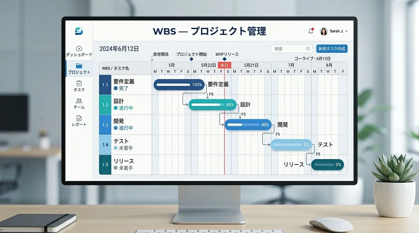 プロジェクト管理のイメージ — WBSとタスク管理
